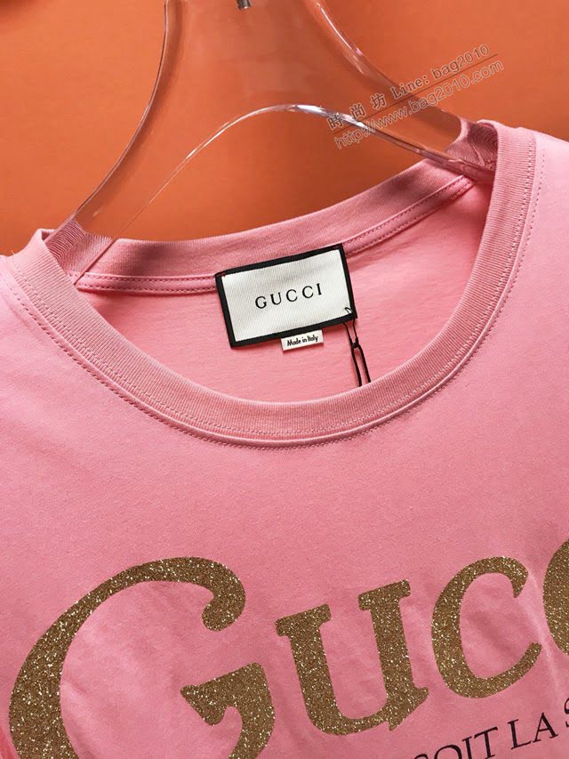 Gucci女短袖 2020新款 古奇女款粉T恤  tzy2472
